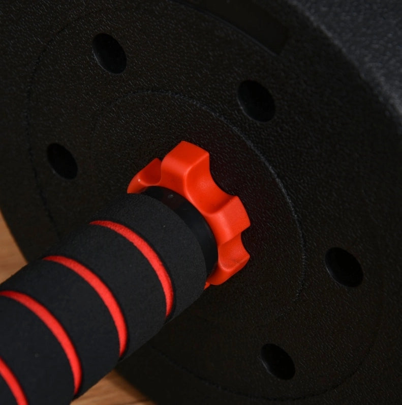 Set manubri regolabili ULEVR 2 in 1 fino a 25 kg, trasformabile in bilanciere, nero