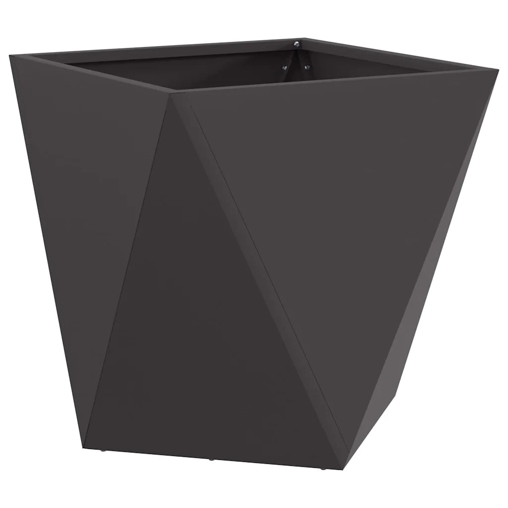 Fioriera 2 pcs Nero 50 x 50 x 50 cm Acciaio