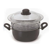 Ballarini 750000960 Firenze Vaporiera in Alluminio 20 cm Antiaderente Cortan Manici Bachelite colore Nero