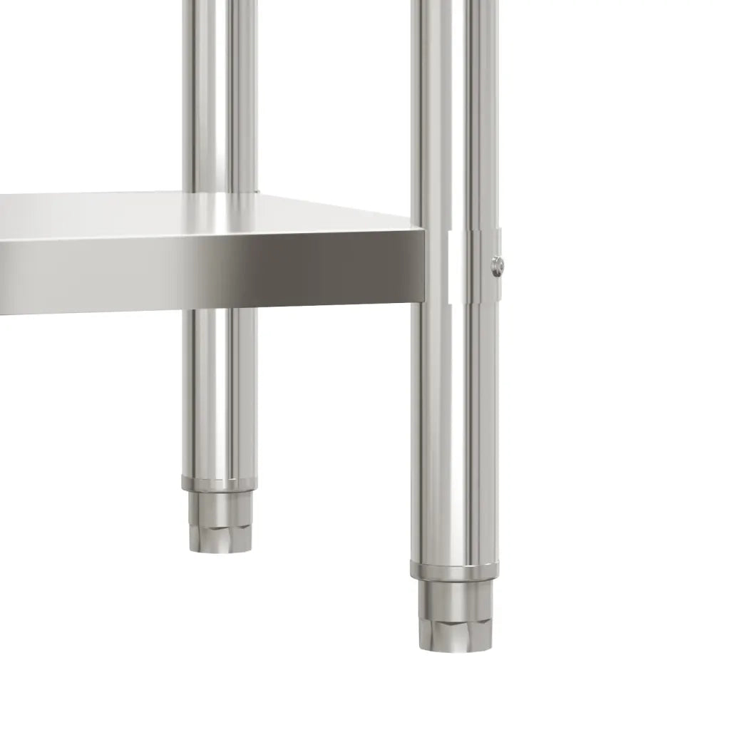 Tavolo Lavoro Cucina con Ripiano-Piano di Lavoro Cucina 110x55x120 cm Acciaio Inox 633017