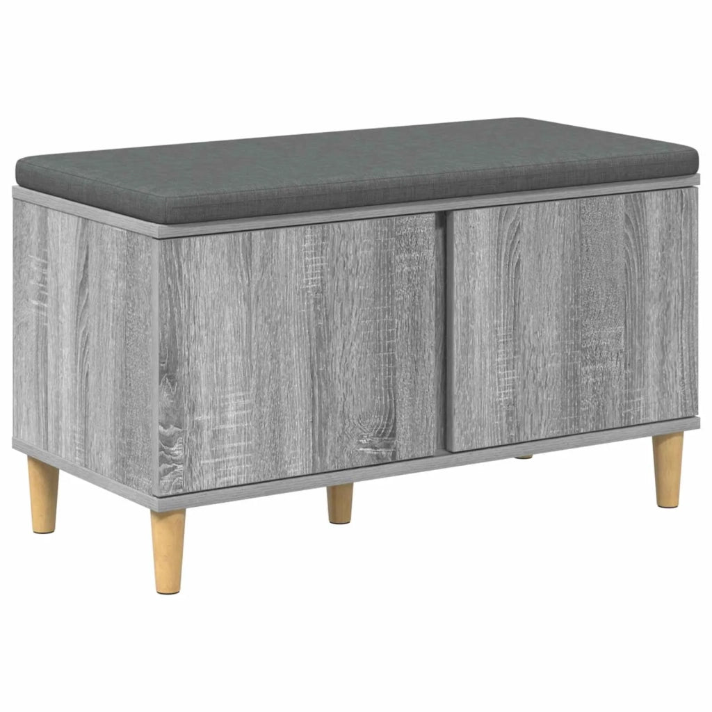 Panca per ingresso con cuscino Sonoma grigia 80 x 38 x 46 cm