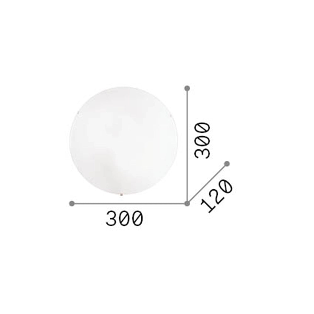 Plafoniera Moderna Simply Vetro Bianco 2 Luci E27
