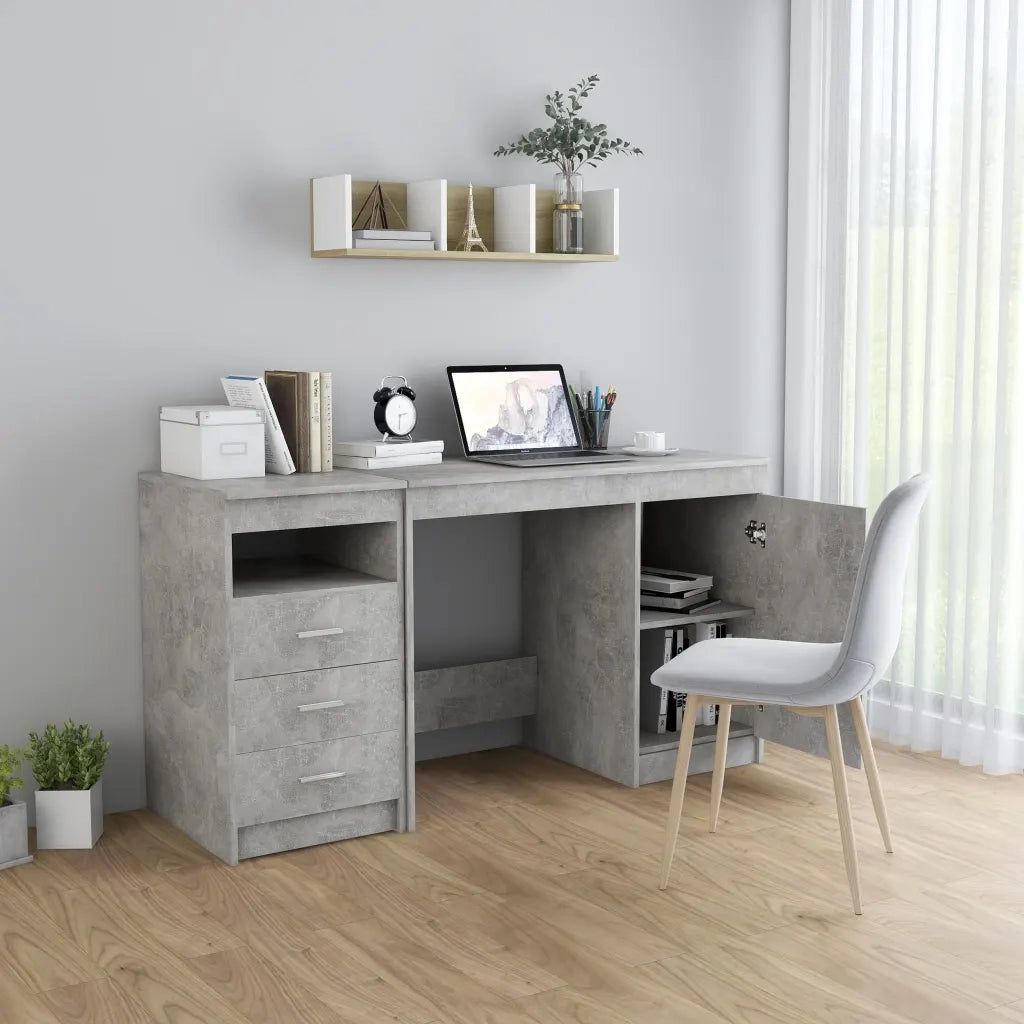 Scrivania Grigio Cemento 140x50x76 cm in Truciolato 3054784