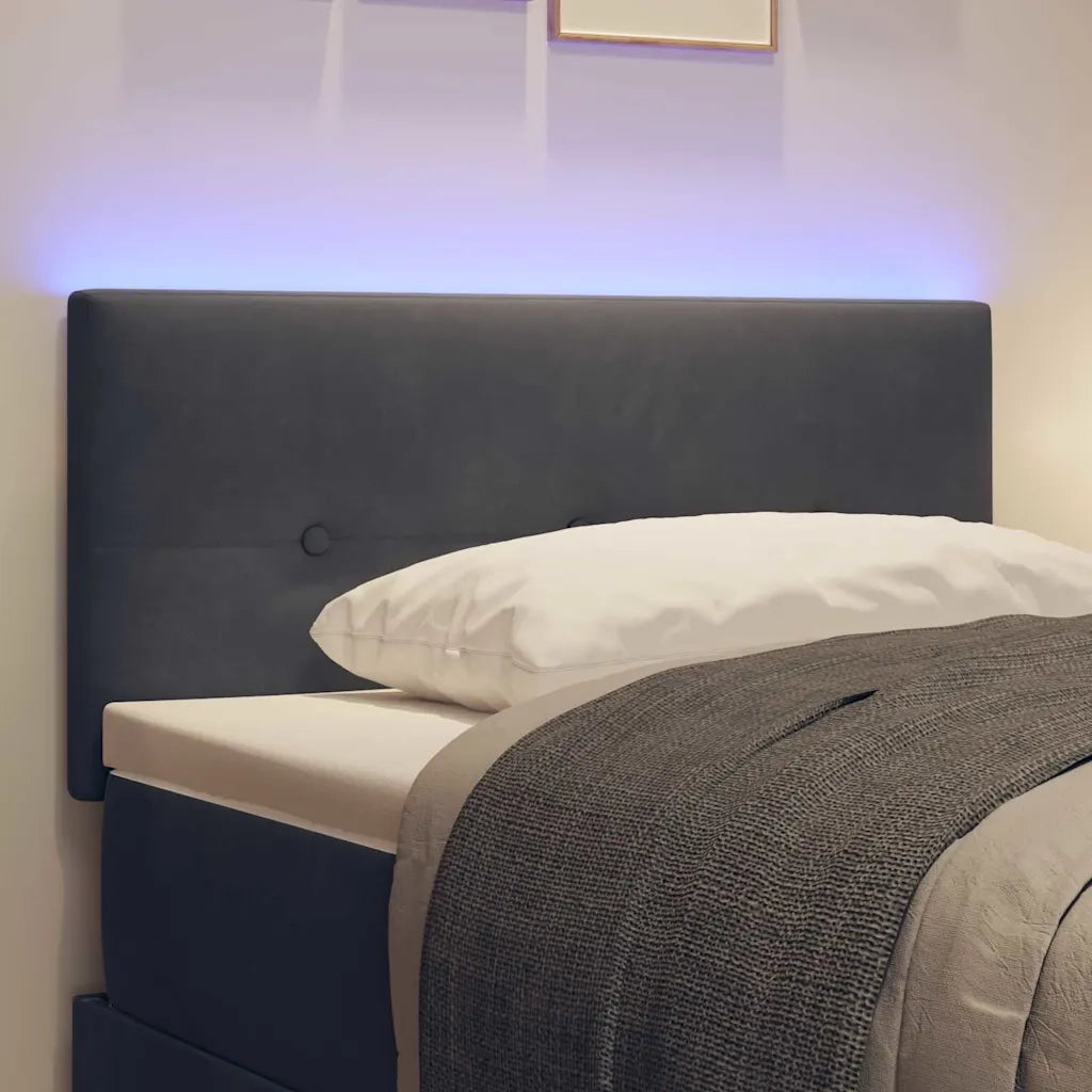 Testiera | Testata LED con strisce LED Grigio 80 cm Velluto