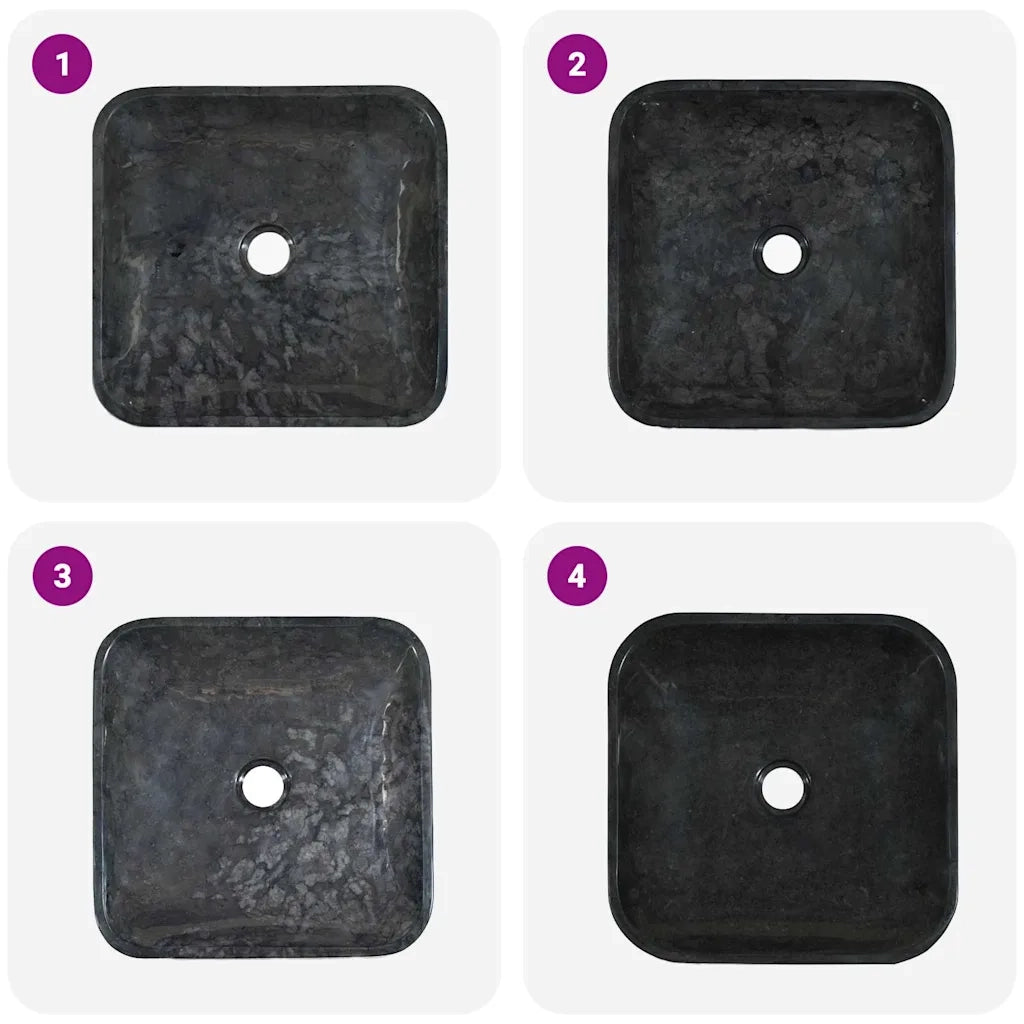 Lavandino-Lavabo-Lavello Nero 40x40x10 cm in Marmo