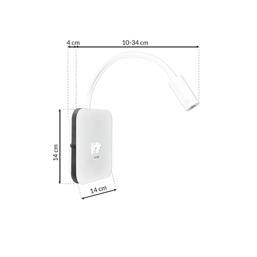Lampada da parete LED Milagro BASE ML6351 bianca USB