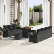 Set Divano da Giardino 10 pcs Nero polyrattan 3361704