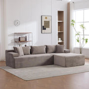 Divano modulare, divano compatto, tessuto chenille, schiuma ad alta elasticità 30D, base antiscivolo, 4 posti, grigio