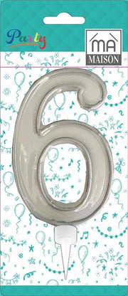 MA MAISON MAXI CANDELA NUMERO "6" ARGENTO