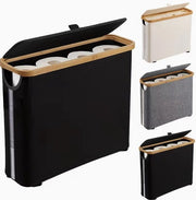 Sostegno per Carta igienica con Cassettone nero – Tavolo per Bagno libero per Carta igienica e Accessori – Design Moderno e Spazievolutivo