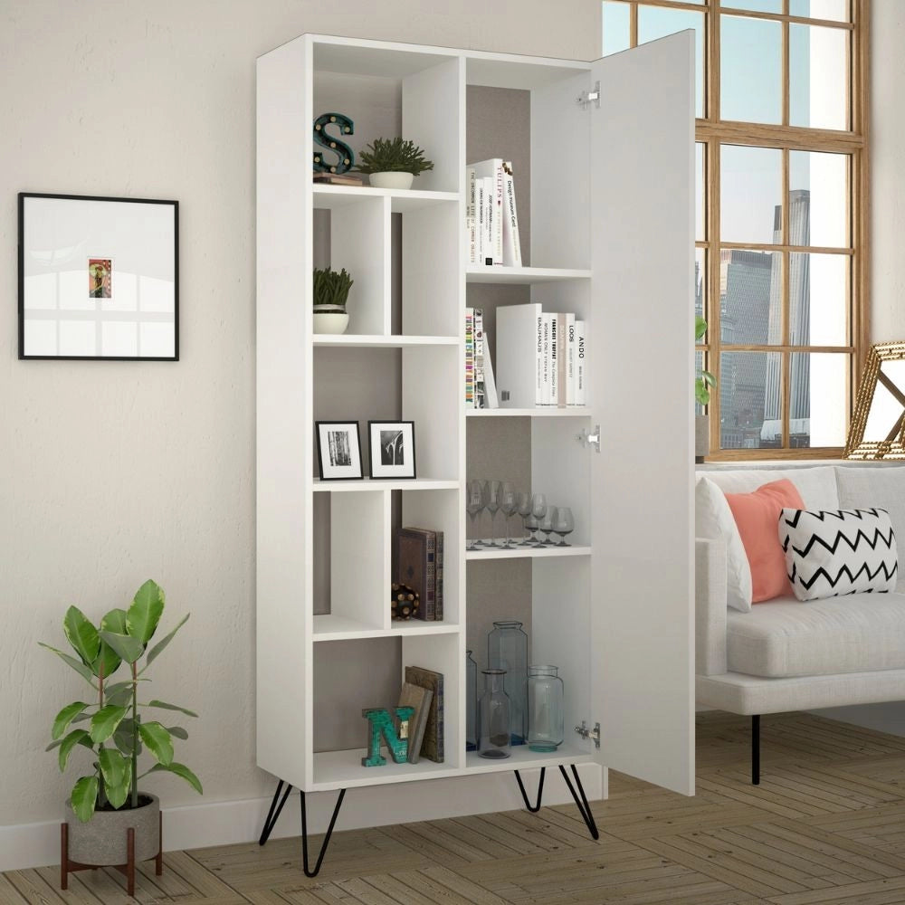 Libreria con anta Jedda colore bianco 80,6x191