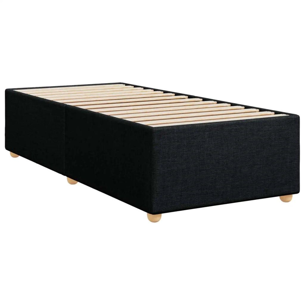 Letto box spring con materasso Nero 90 x 200 cm Tessuto 3452340