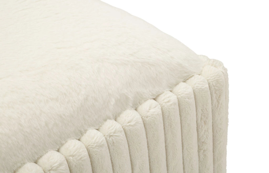 Panca con Contenitore Goteborg 113x41x44 cm in MDF e Spugna e Poliestere Bianco