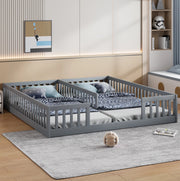LETTO per bambini con sponde 90 x 200 cm Pino e MDF Grigio