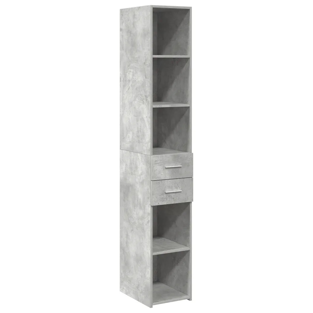 Mobiletto da bagno moderno e sottile 30 x 42,5 x 225 cm grande capacità finitura opaca in legno composito grigio cemento 02_0055555