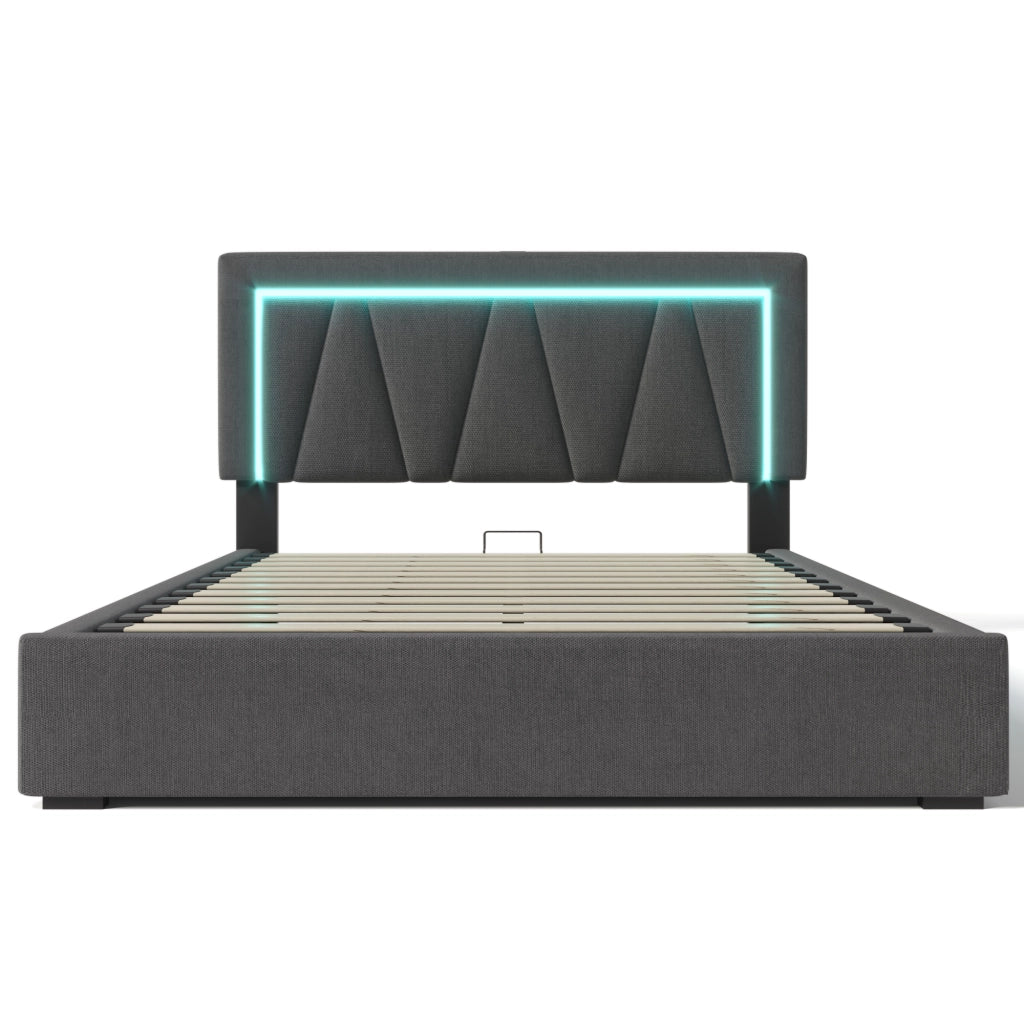 Letto matrimoniale 160x200 con rete a doghe e illuminazione LED