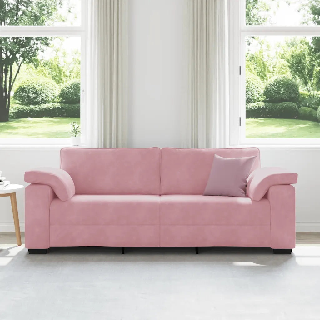 Divano a 3 Posti-Sofa 3 Posti rosa 178 cm in Velluto