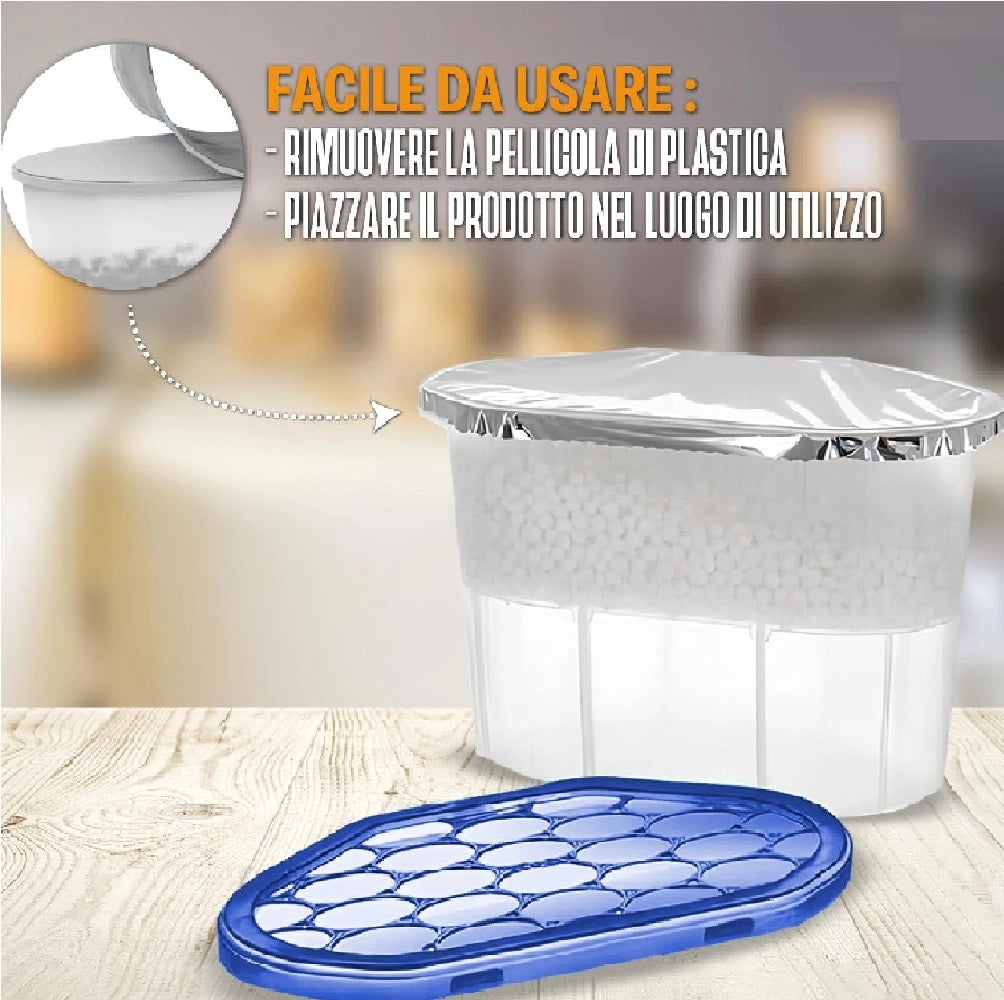 Deumidificatore Casa Portatile 6pz 500ml contro Muffa Assorbi Umidità Aria pura