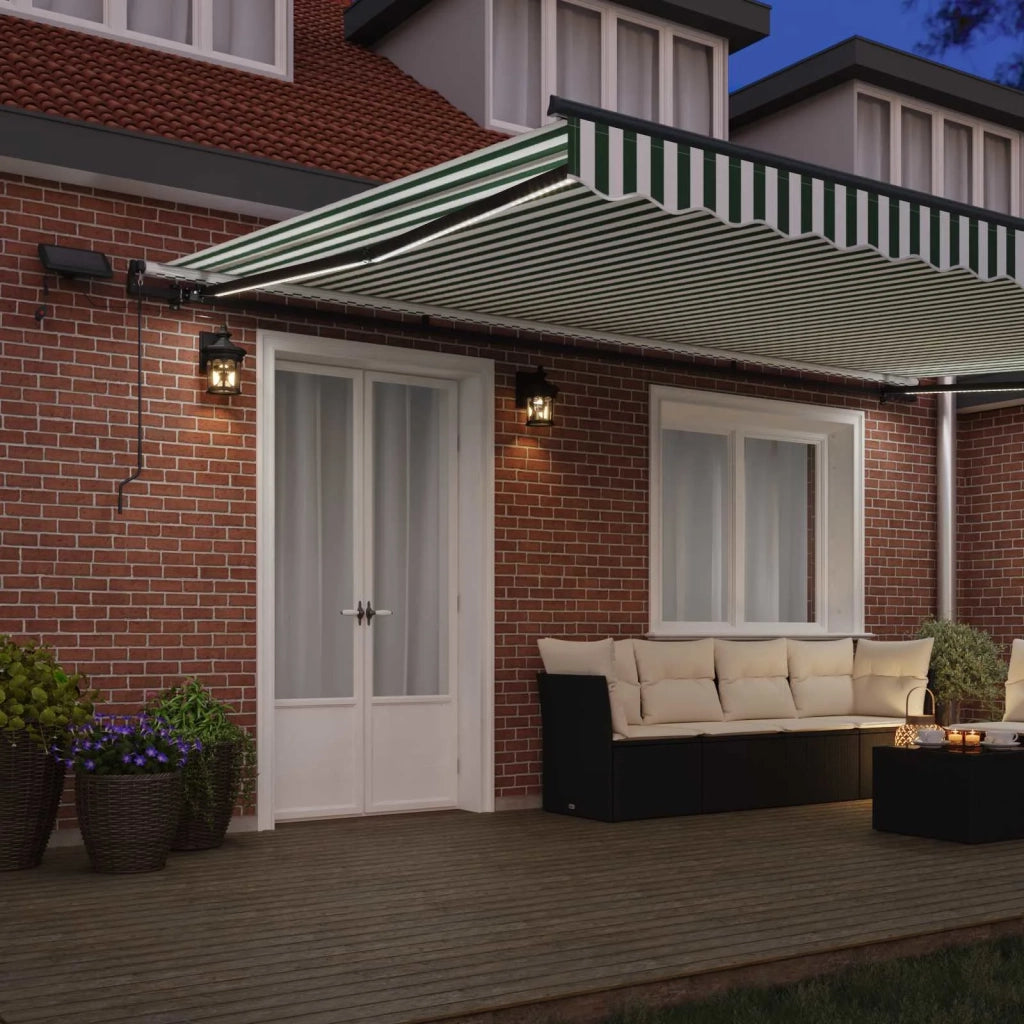 Tenda Retrattile Verde e bianco 500 ×300 cm Tessuto 3331464