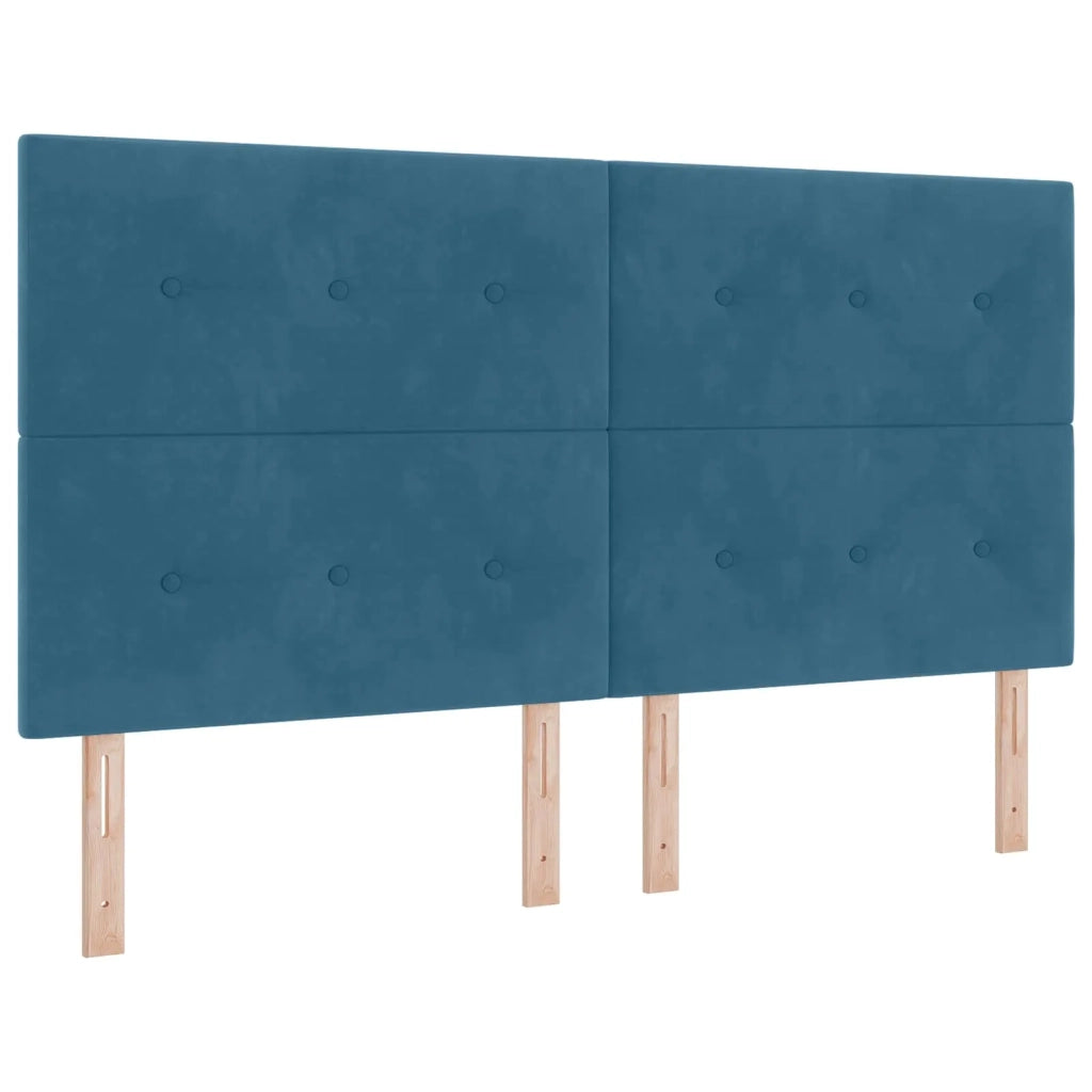 Letto box spring con materasso Blu 180 x 200 cm Velluto 3455160
