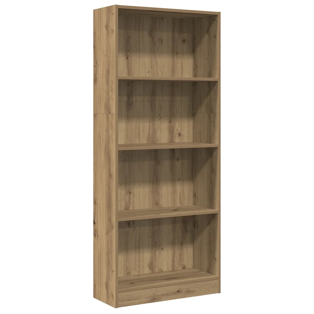 Libreria-Scaffale per Libri-Mobile di Stoccaggio Rovere Artigianale 60x24x143 cm in Legno Multistrato
