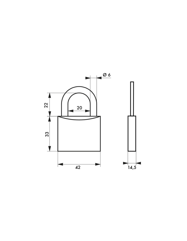 Lucchetto con chiave Mach, ottone, esterno, verde, guscio pvc, 40mm 2 chiavi - THIRARD