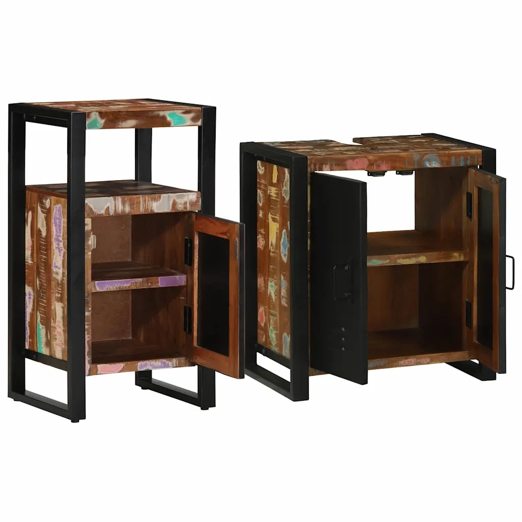 Set di mobili per il bagno 2 pcs Legno Recuperato Massello 3305601