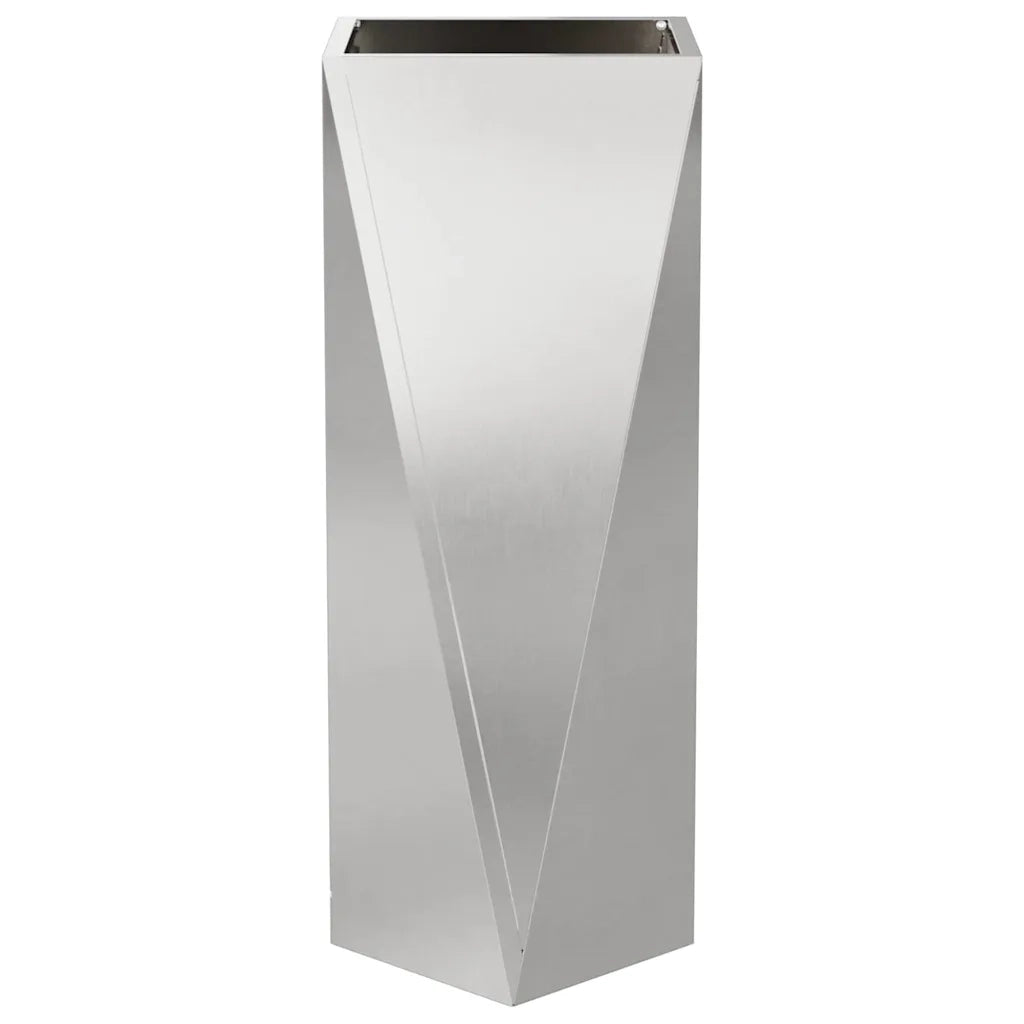 Set di 2 fioriere moderne da esterno 30 x 30 x 75 cm in acciaio inox argento 02_0053015