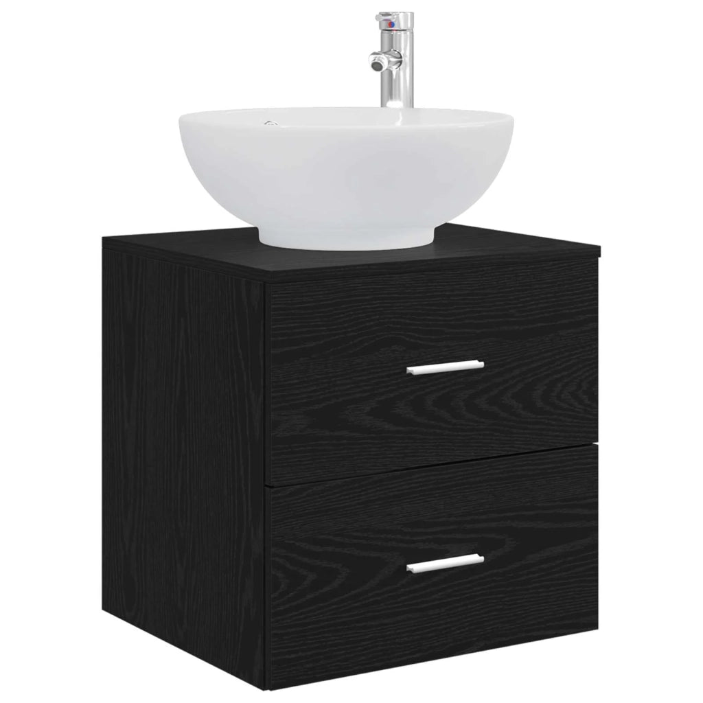 Set di mobili per il bagno 4 pz Rovere Nero 3406936