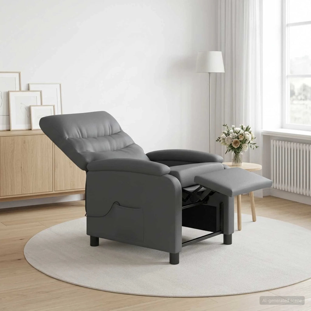 Poltrona Massaggiante Grigio Similpelle 42034904