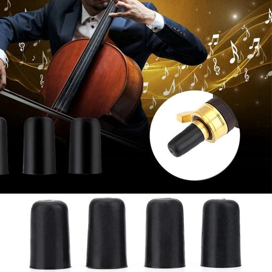 Tappo di gomma per capo di corda - Protezione per capo di corda in gomma - Protezione per strumenti di violino - Punta di gomma nera per capo di corda di violoncello - Doppio antiscivolo in gomma