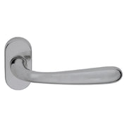 MANIGLIA PORTA BLINDATA ROSETTA OVALE 'GOCCIA' Sx - cromo satinato  - FORME