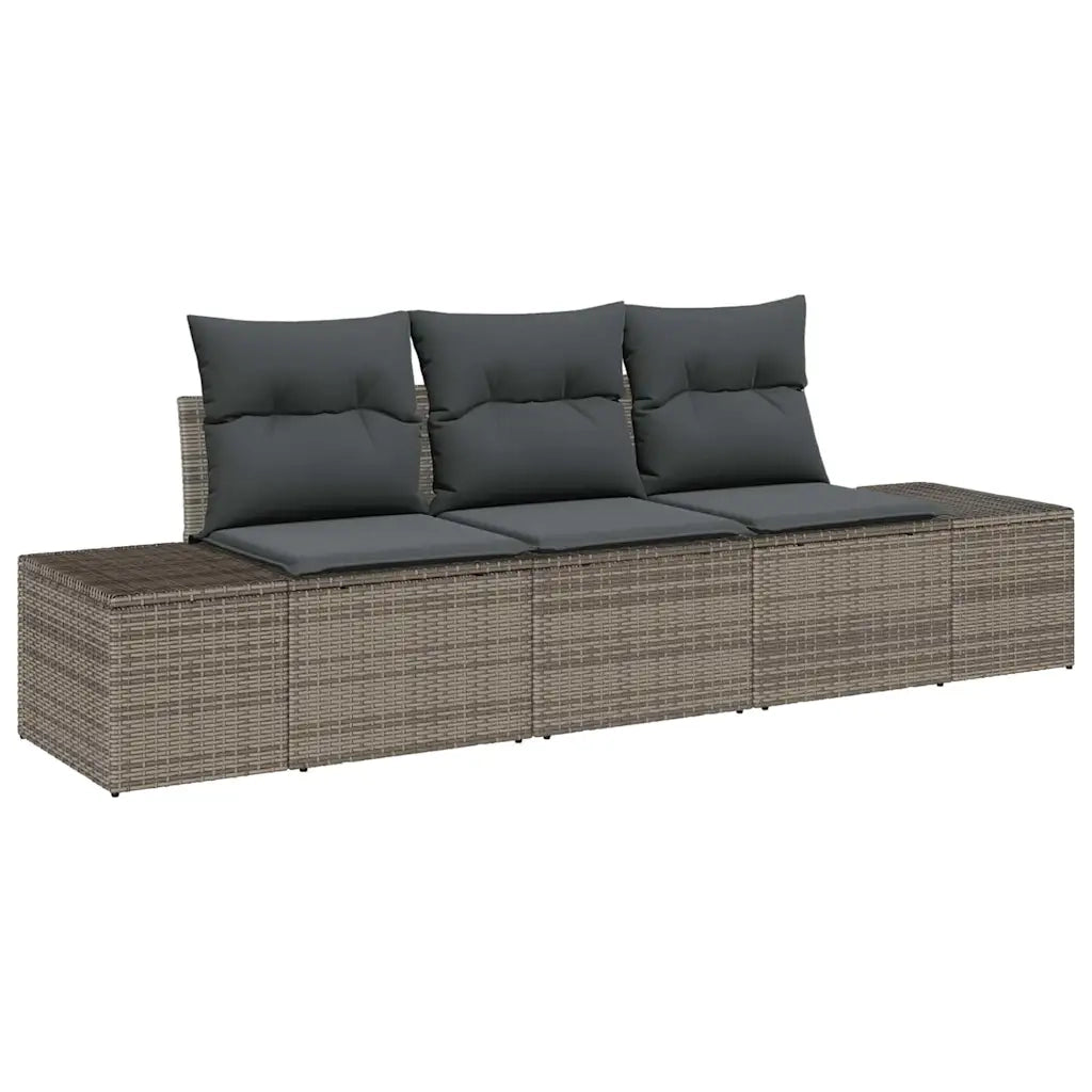 Set Divano da Giardino 3 pcs Grigio polyrattan 3355588