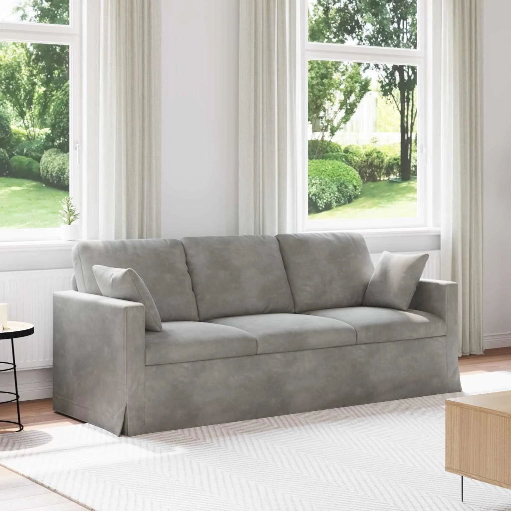 Divano Grigio chiaro 198 x 78 x 80 cm Velluto 42024431