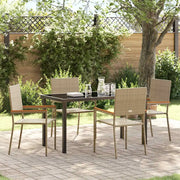 Set da Pranzo per Giardino con cuscino 5 pcs Beige polyrattan 3379718