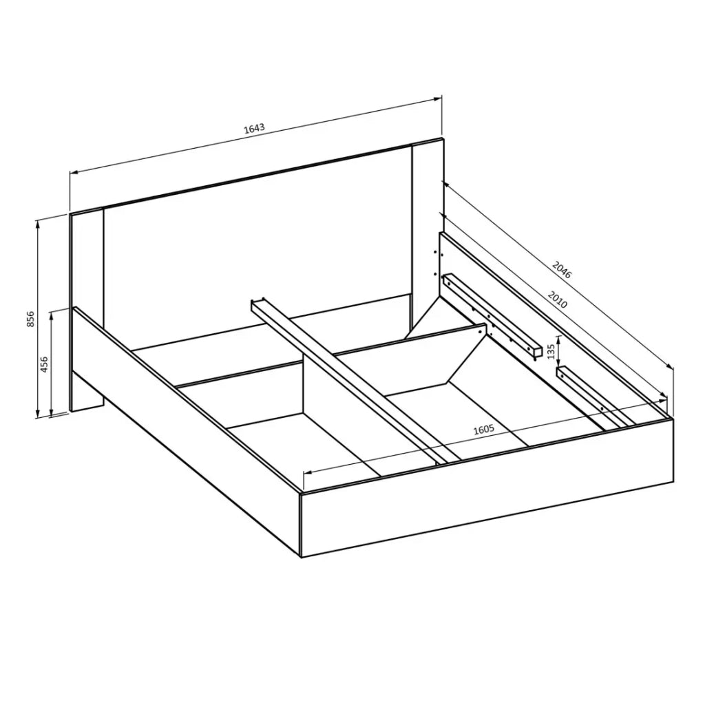 Letto contenitore VERTIGO – 160x200 cm – Rovere selvaggio e beige sabbia – Con piede design e rete inclusa