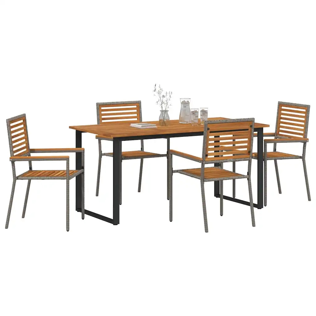 Set da Pranzo per Giardino 5 pcs Grigio 3365458