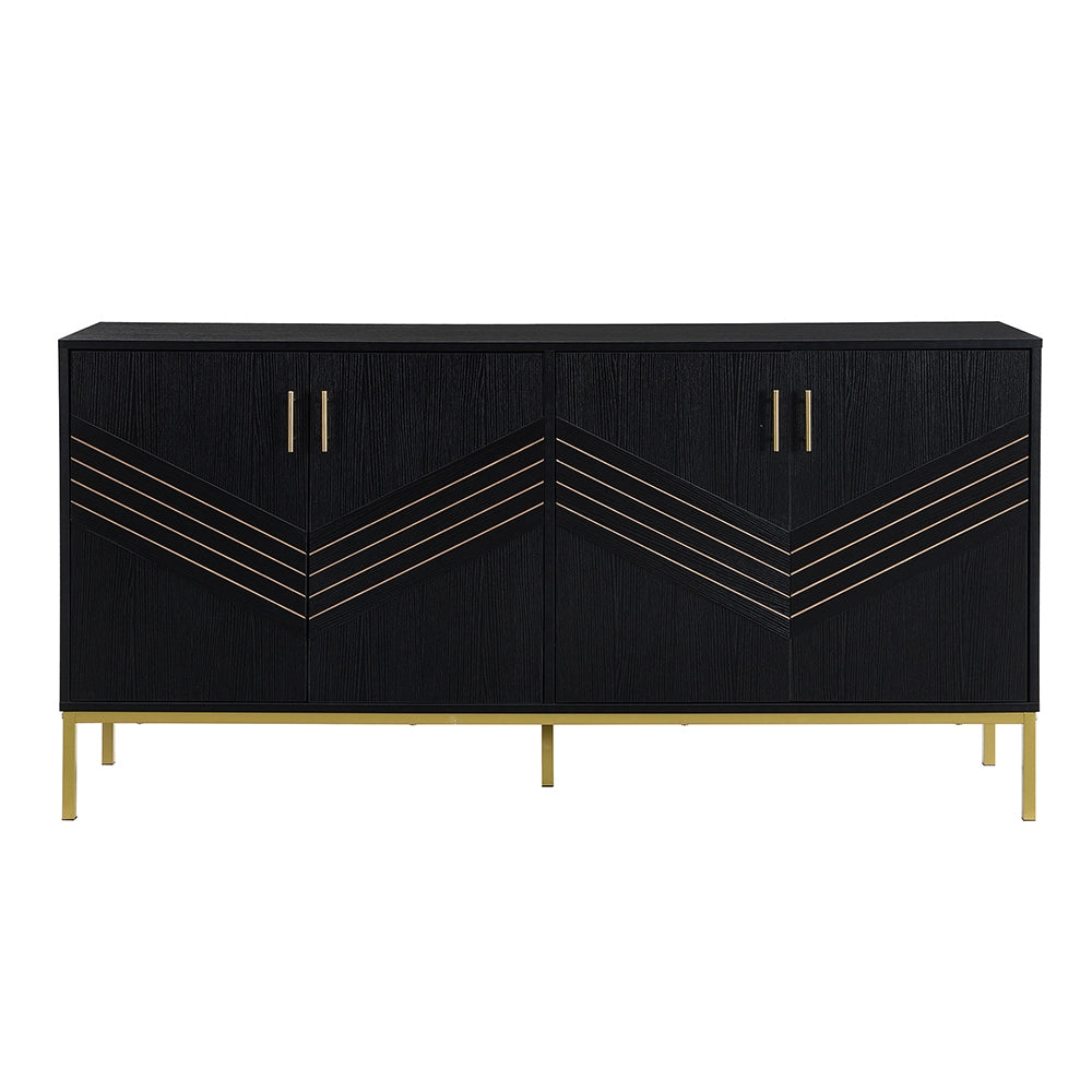 Buffet - Xylo - 4porte MDF nero/oro regolabile