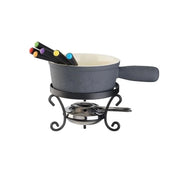 Set 11 Pezzi Fonduta Formaggio in Ceramica Nero con Accessori