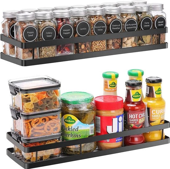 Rack da cucina in alluminio con 3 livelli e 5 grucce