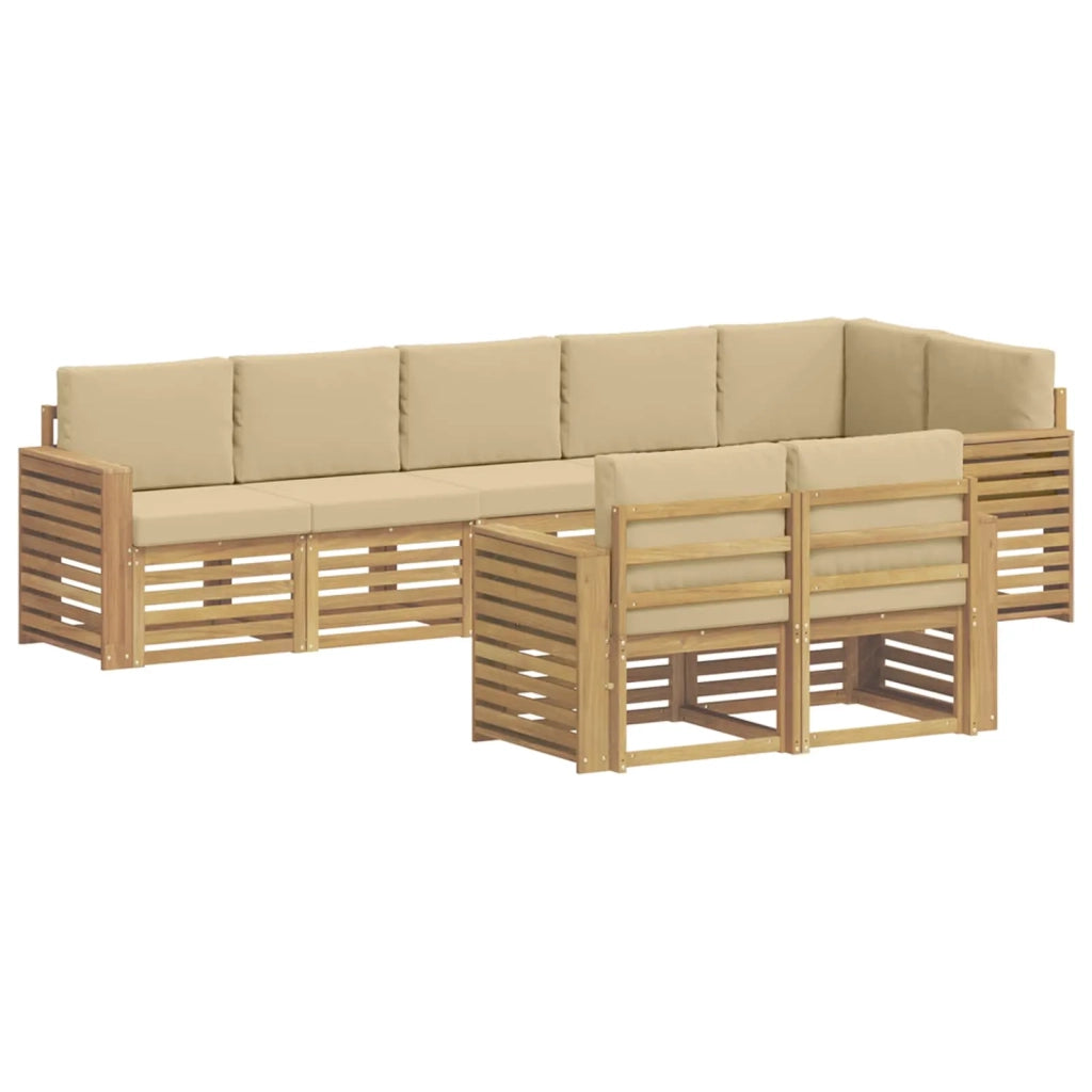 Set di divani da esterno 8 pcs Bianco e Beige 3392043