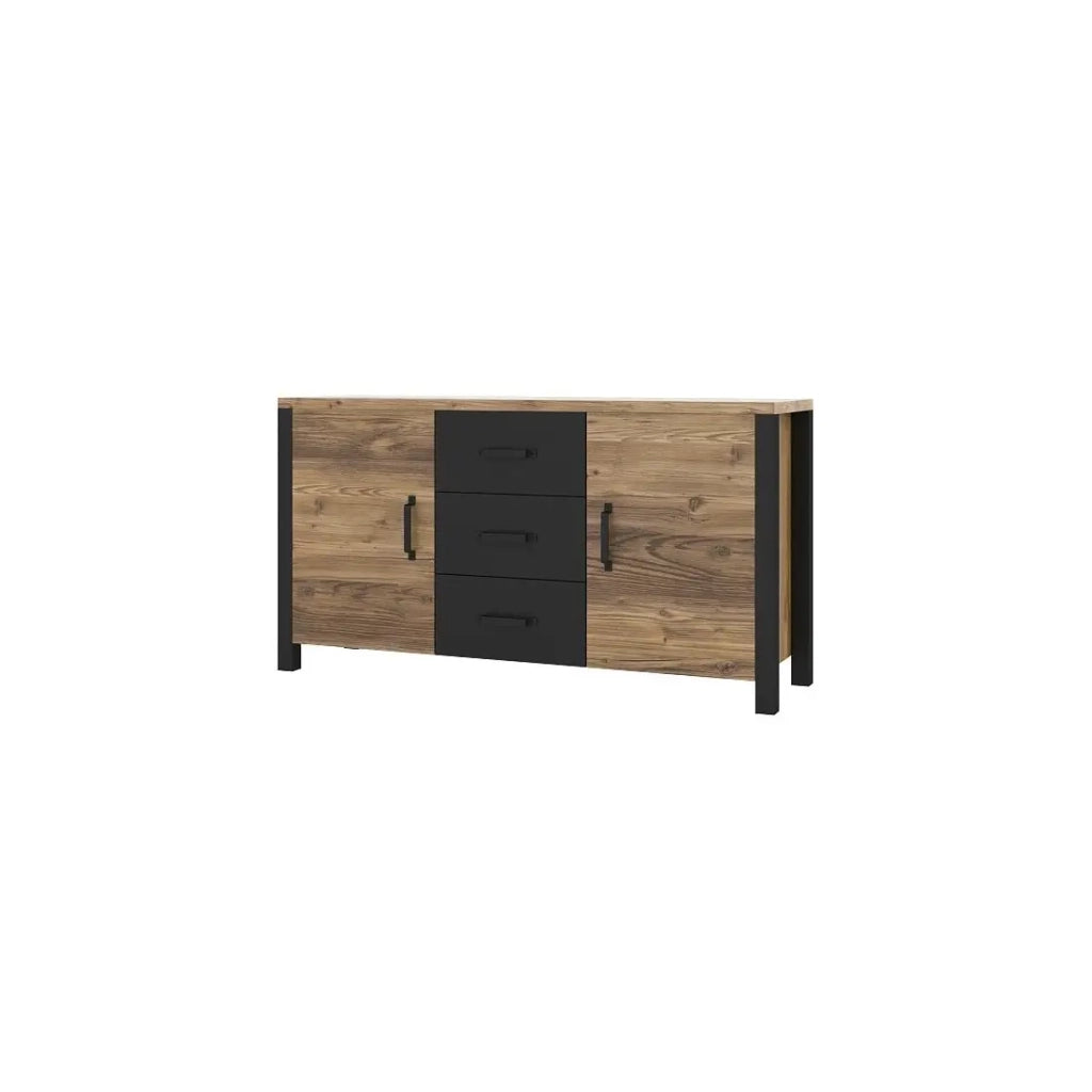 Set di 6 mobili da salotto DARWIN - Abete e nero