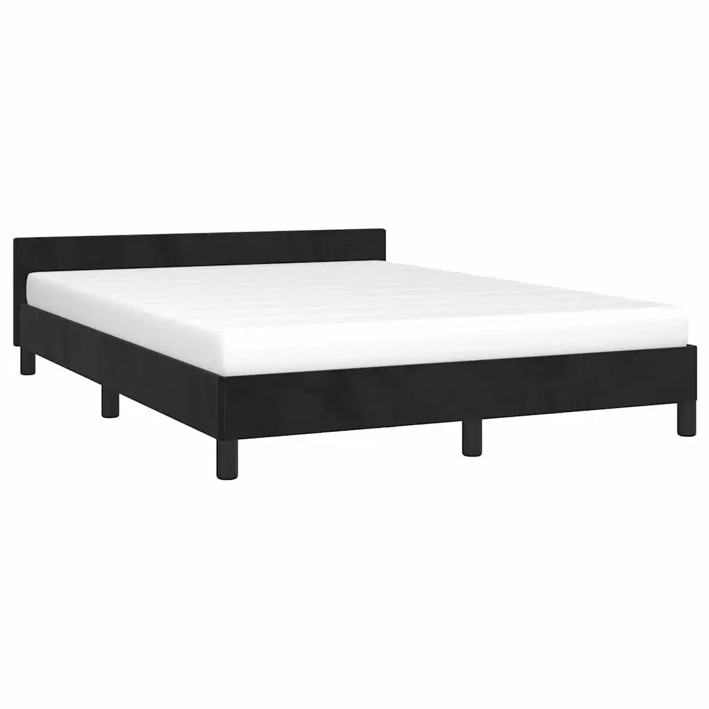 Giroletto senza Materasso-Struttura Letto Nero 140x190 cm in Velluto 978499