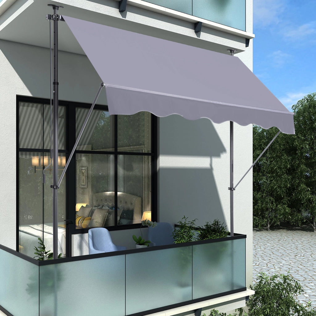 Tenda da sole a bracci 200x150 cm regolabile in alluminio grigio scuro