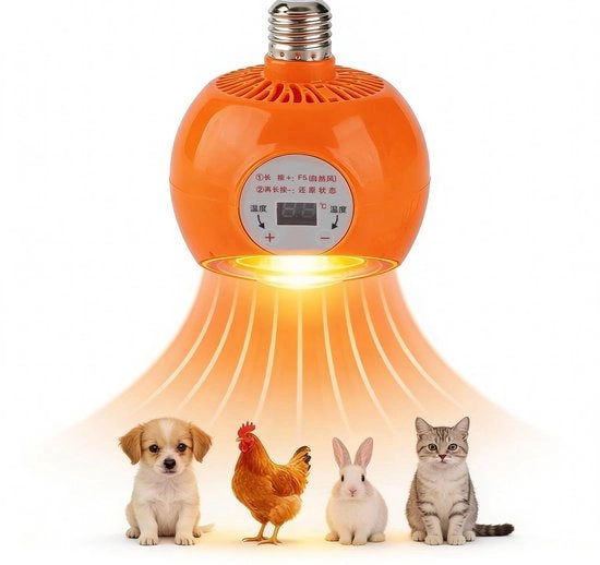 Sistema di riscaldamento per pollaio - Lampada a riscaldamento per uccelli - Regolazione di temperatura automatica costante - Tensione 220-240 Volt - Lampada a riscaldamento per animali - Adatto per uso interno ed esterno - 1...