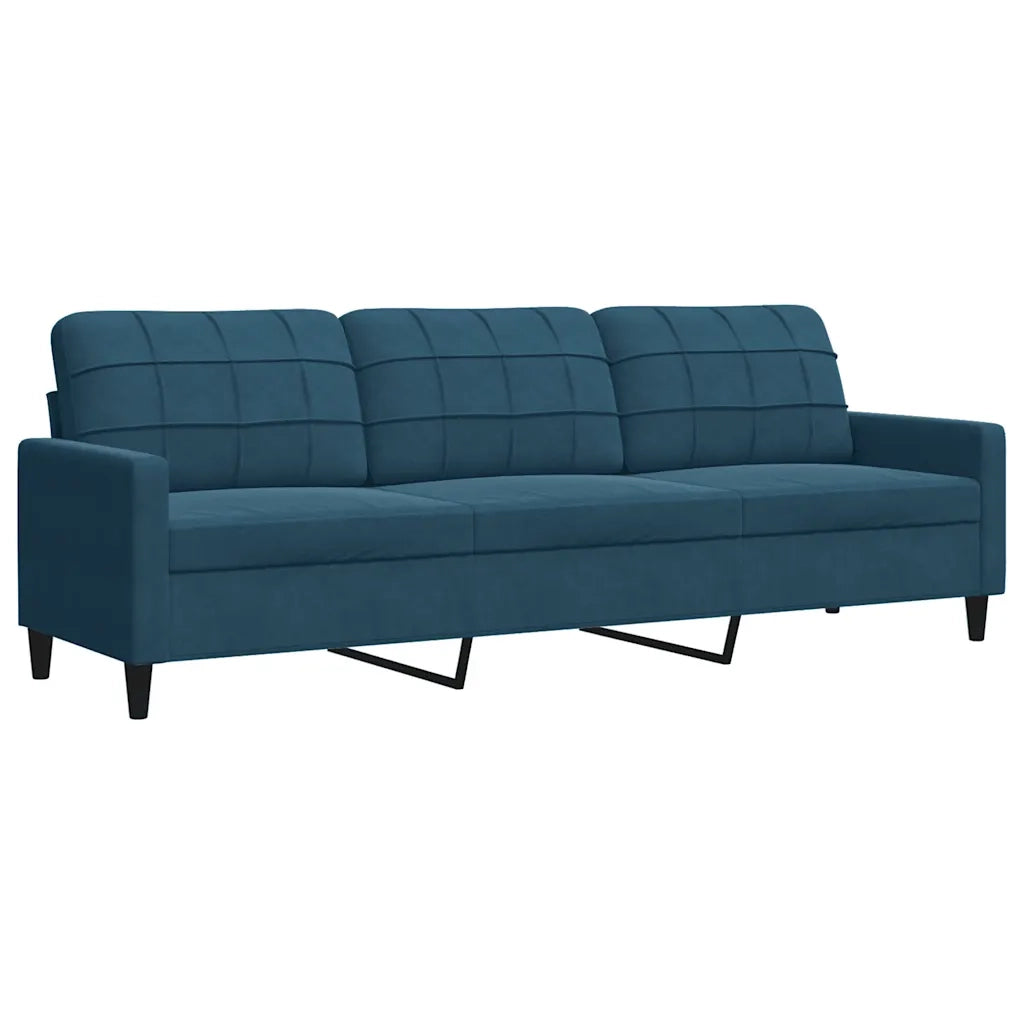 Divano a 3 Posti Blu 210 cm in Velluto 4007653