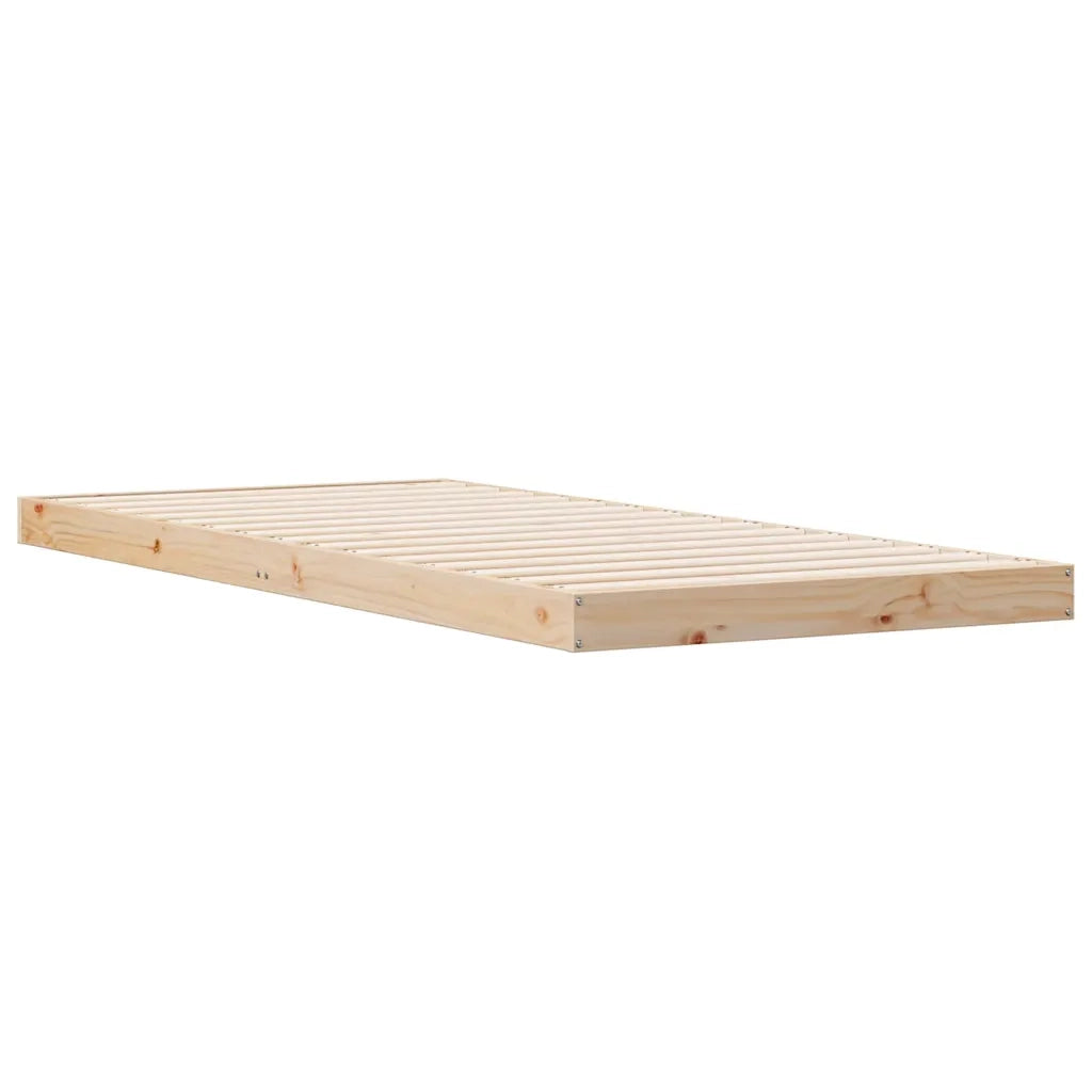 Letto singolo | Letto per adulti | Struttura letto a terra Naturale 100 x 220 cm Pino massello