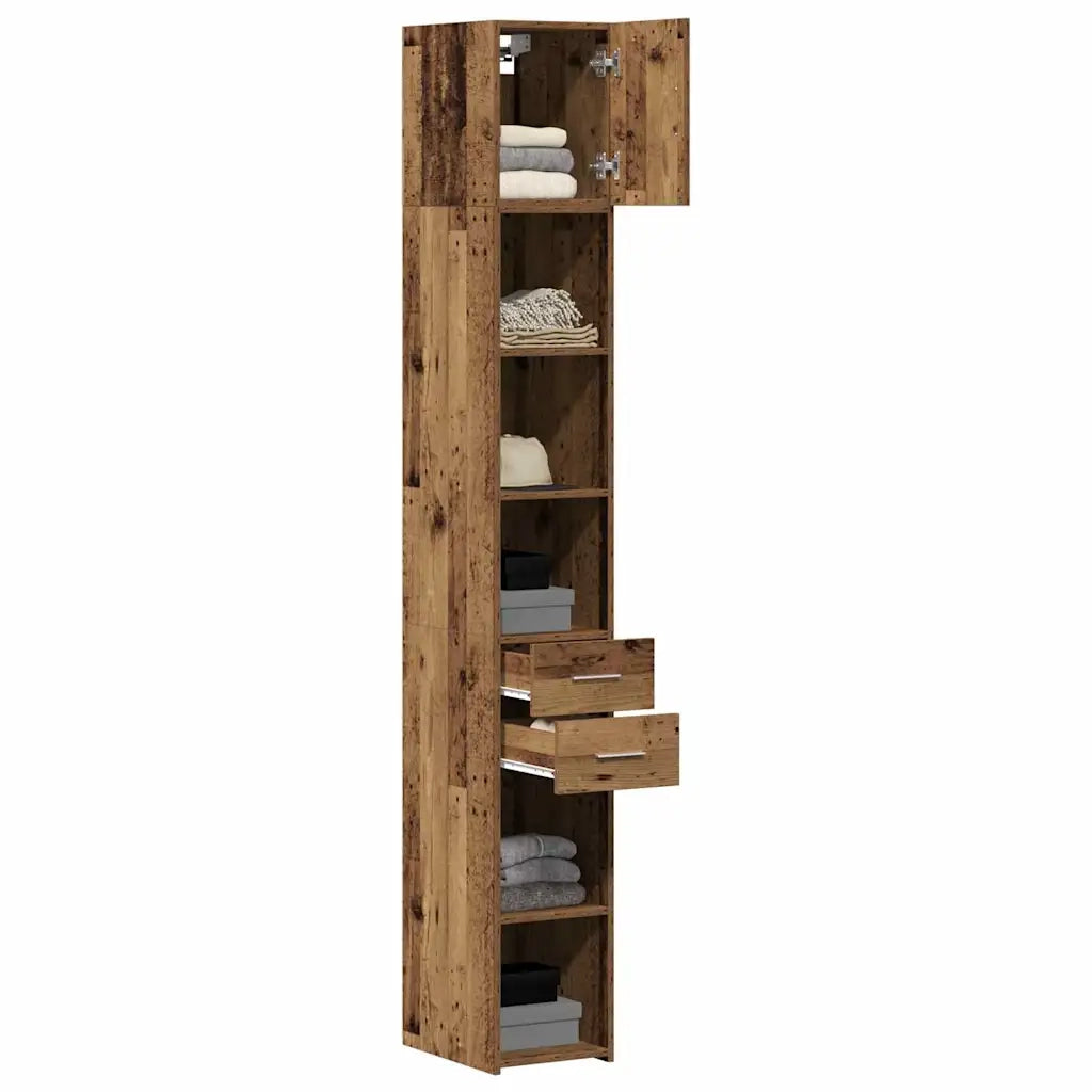 Armadio con cassetto 2 pz Legno vecchio 30 x 42,5 x 225 cm CFW9105167