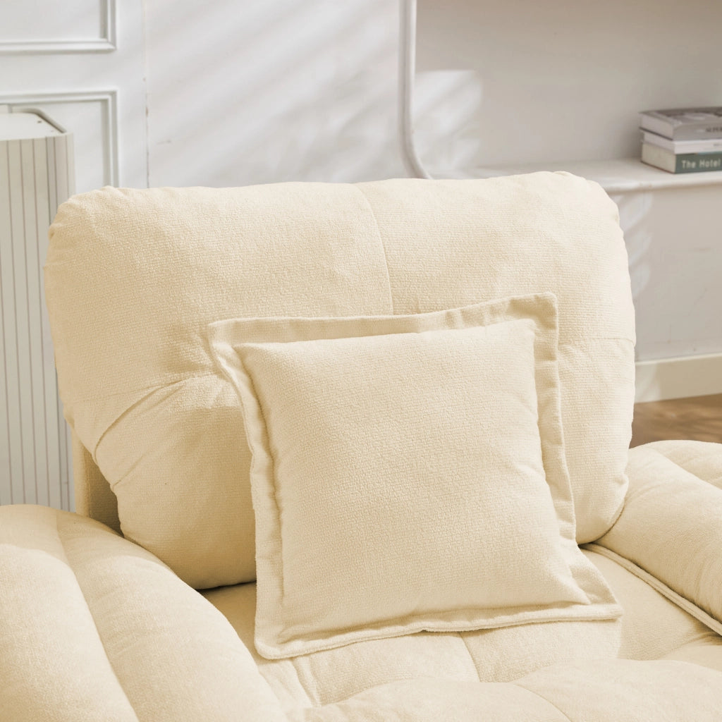 Poltrona Girevole 360° in Chenille Oversize con Cuscino di Supporto per Soggiorno e Camera da Letto