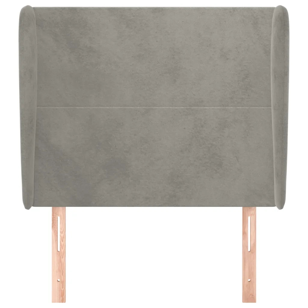 Testiera | Testata ad Orecchio Grigio Chiaro 83x23x118/128 cm in Velluto